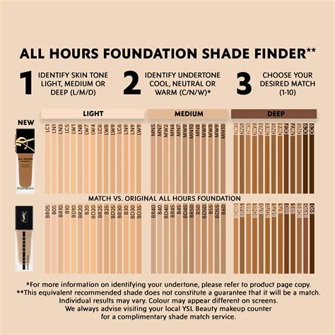 ysl foundation price|ysl foundation colour chart.